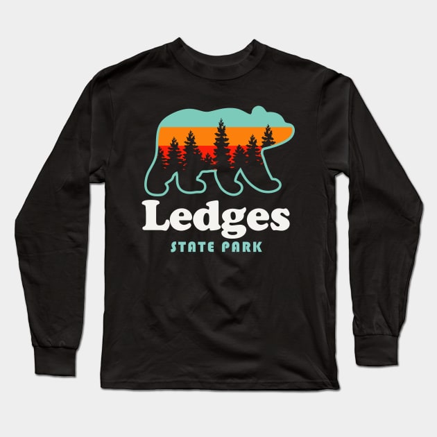 Ledges State Park Iowa Camping Hiking Trails Bear Long Sleeve T-Shirt by PodDesignShop